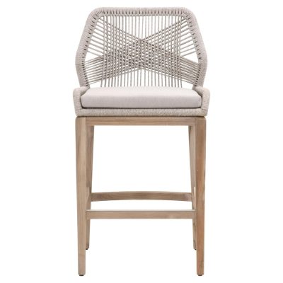 Peninsula Way Woven Rope Bar Stool in Taupe & White By Lakeview