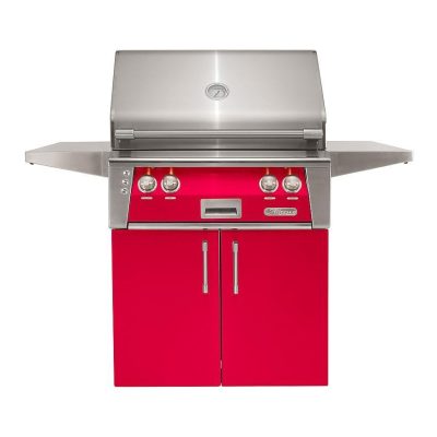 Alfresco ALXE 30-Inch Freestanding Natural Gas Grill With Rotisserie in Raspberry Red – ALXE-30C-NG-S3027