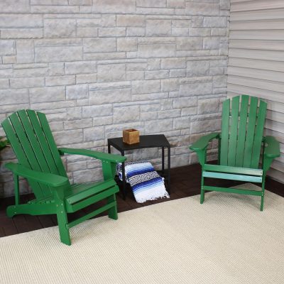 Ultimate Patio 2-Piece Wooden Adirondack Chair Set – Green