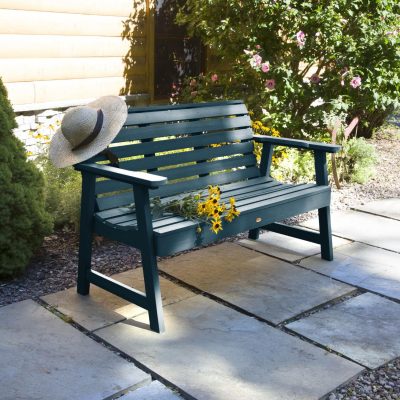 Lakeview Elm Pointe 4-Foot Garden Bench – Nantucket Blue