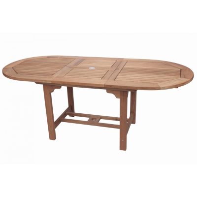 Family 96 X 44 Inch Oval Teak Patio Dining Table W/ Extension By Royal Teak Collection