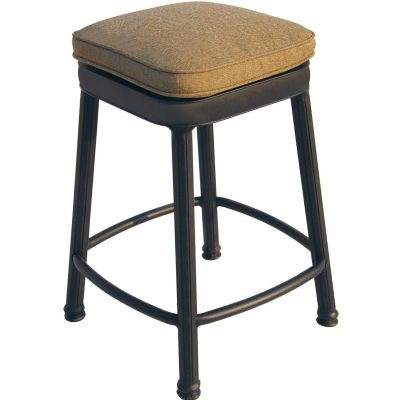 Darlee Classic Cast Aluminum Square Backless Patio Counter Height Bar Stool – Antique Bronze