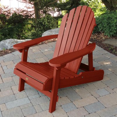 Lakeview Dream Bay Folding & Reclining Adirondack Chair – Rustic Red