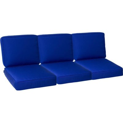 Sunbrella Canvas True Blue 6 Piece Small Outdoor Replacement Sofa Cushion Set W/ Piping By BBQGuys Signature