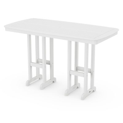 POLYWOOD Nautical 37 X 72-Inch Bar Table – White