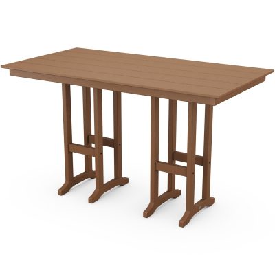 POLYWOOD Lakeside 37 X 72-Inch Farmhouse Bar Table – Teak