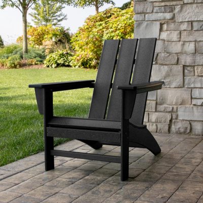 POLYWOOD Modern Adirondack Chair – Black