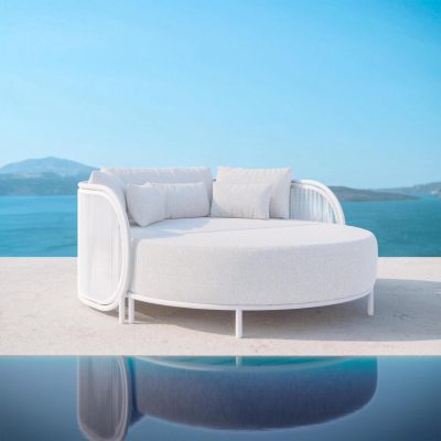 Kamari Woven Rope Daybed in White Mist/Cloud by Azzurro Living