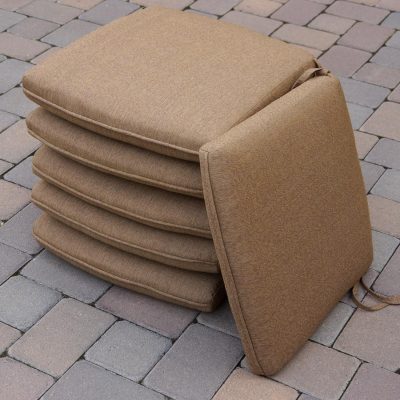 Darlee Santa Barbara Replacement Dining Chair Cushion – Set of 6 – Sesame