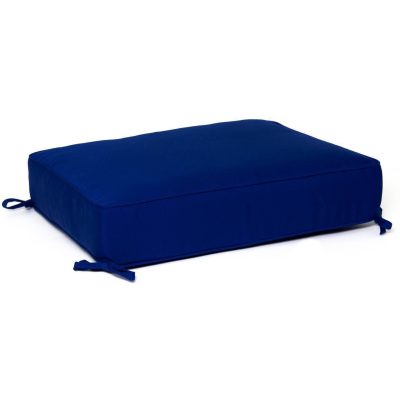 Sunbrella Canvas True Blue Large Outdoor Replacement Ottoman Cushion W/ Piping By BBQGuys Signature