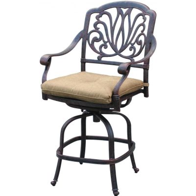 Darlee Elisabeth Cast Aluminum Patio Counter Height Swivel Bar Stool