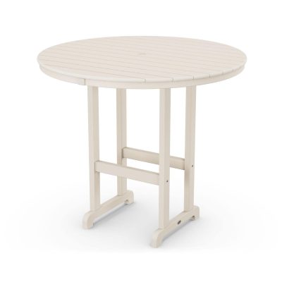 POLYWOOD 48-Inch Round Bar Table – Sand