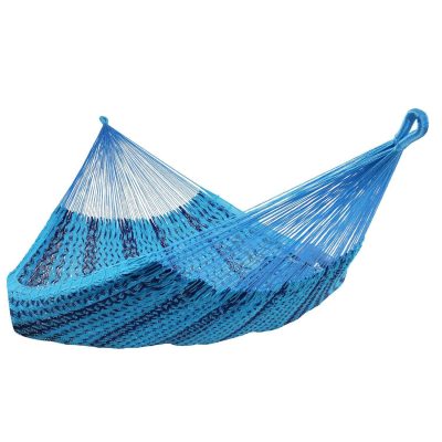 Ultimate Patio Handwoven XXL Thick Cord Mayan Family Hammock – Blue