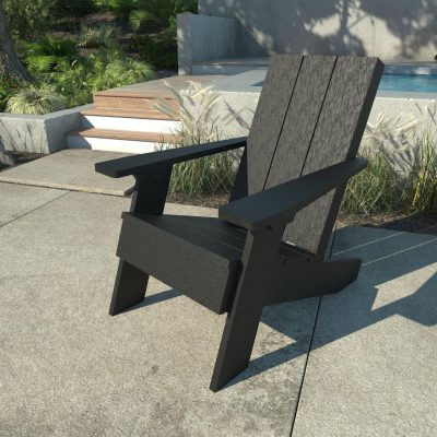 Lakeview Classical Cove Modern Adirondack Chair – Black