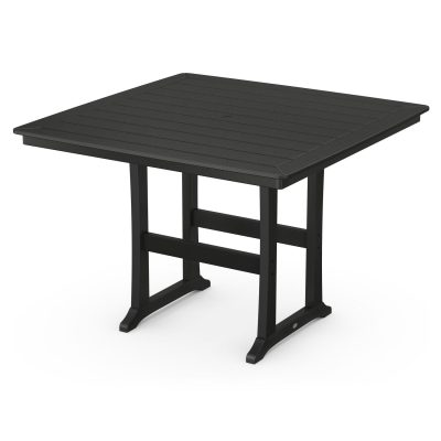 POLYWOOD Nautical Trestle 59-Inch Bar Table – Black