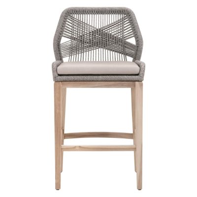 Peninsula Way Woven Rope Bar Stool in Platinum By Lakeview