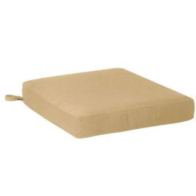 Sunbrella Canvas Wheat Large Outdoor Replacement Seat Cushion W/ Knife Edge By BBQGuys Signature