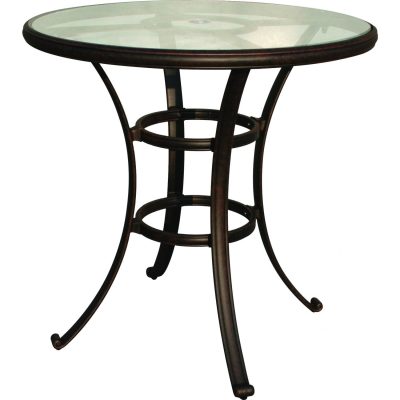 Darlee Classic 42-Inch Cast Aluminum Patio Bar Table With Glass Top