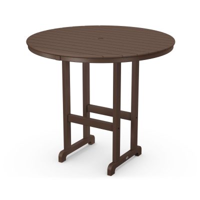 POLYWOOD 48-Inch Round Bar Table – Mahogany