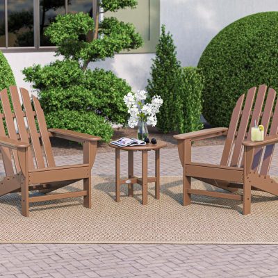 POLYWOOD Classic Adirondack 3-Piece Set – Teak