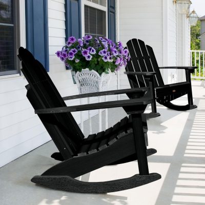 Lakeview Paradise Key Adirondack Rocking Chair – Black