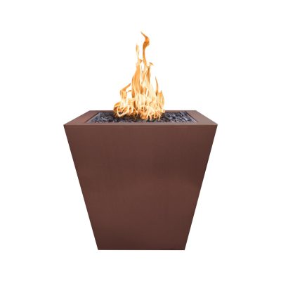 Vista 24 Inch Match Light Square Copper Propane Fire Pit in Copper By The Outdoor Plus