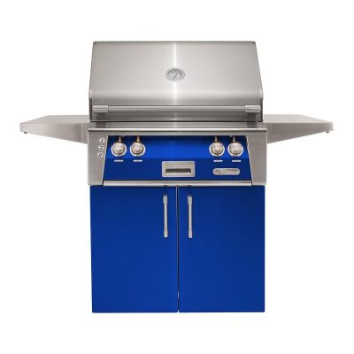 Alfresco ALXE 30-Inch Freestanding Natural Gas Grill With Rotisserie in Ultramarine Blue – ALXE-30C-NG-S5002