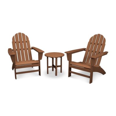 POLYWOOD Vineyard 3-Piece Adirondack Set – Teak