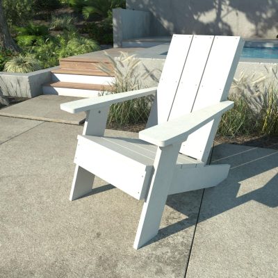 Lakeview Classical Cove Modern Adirondack Chair – White