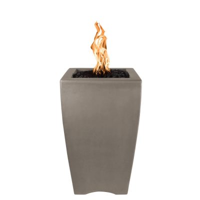 Baston 33 Inch Match Light Square GFRC Concrete Propane Fire Pillar in Ash By The Outdoor Plus