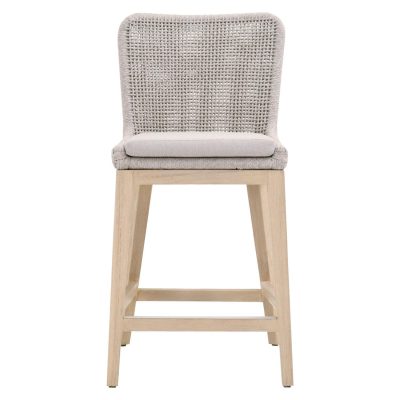 Corbin Bay Woven Rope Counter Bar Stool in Taupe & White By Lakeview