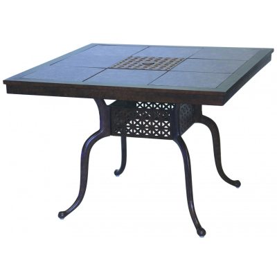 Darlee Series 77 41 X 41 Inch Cast Aluminum Patio Dining Table With Granite Top – Mocha / Brown Granite Tile