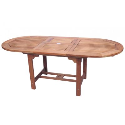 Family 72 X 39 Inch Oval Teak Patio Dining Table W/ Extension By Royal Teak Collection