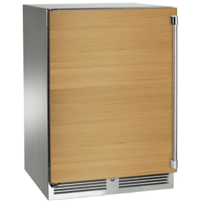 Perlick 24-Inch Signature Series Shallow Depth Stainless Steel Panel Ready Outdoor Wine Reserve – Left Hinged – HH24WO-4-2L