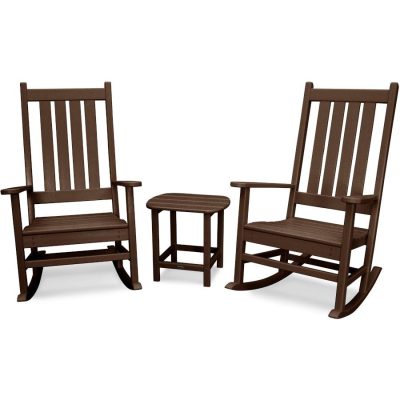 POLYWOOD Vineyard 3-Piece Rocking Set in Mahogany